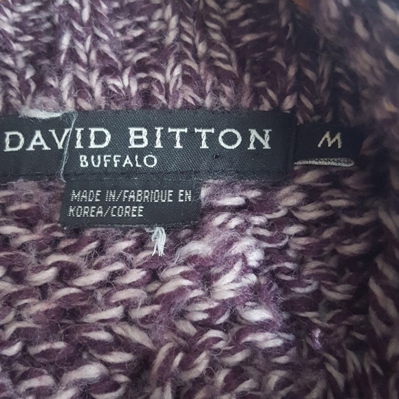 Buffalo by David Bitton Cozy Knit Poncho sweater Purple Thick Turtle Neck fringe - Picture 5 of 7